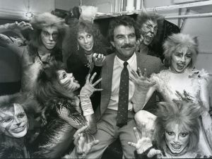 Tom Selleck with cast of Cats 1983 NY..jpg